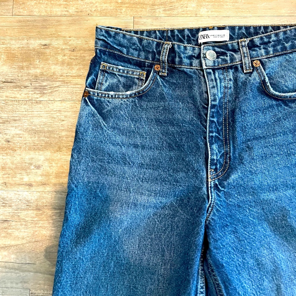NWOT Zara Relaxed Straight Leg Denim High Waisted